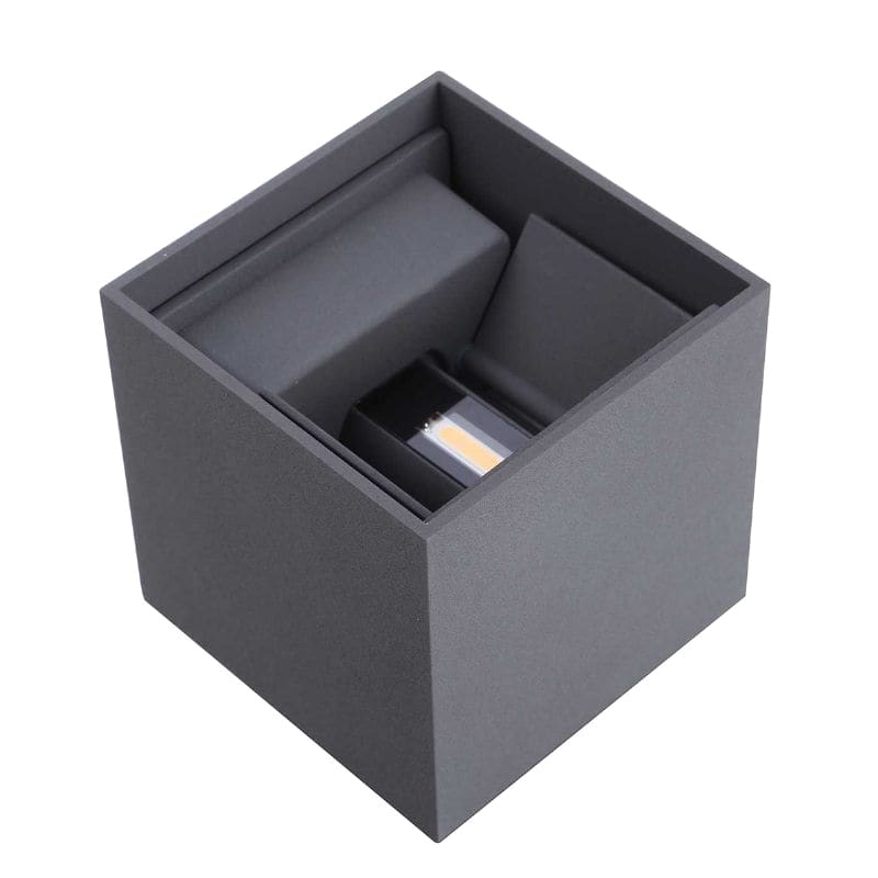 APLIQUE BIDIRECCIONAL PLEVRES APTO EXTERIOR LED INTEGRADO 15X15CM 2X3W LUZ CALIDA (3000K) COLOR NEGRO  - LEUK