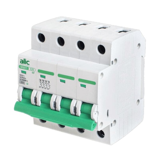 [TER4010] LLAVE TERMOMAGNETICA TETRAPOLAR 4X10A CURVA C 3KA - ALIC