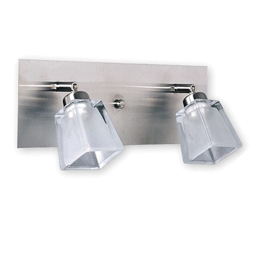 [S-215ACE/C] SPOT 2 LUCES G9 ACERO 11X32CM C/TULIPA CUBETO  - FERROLUX