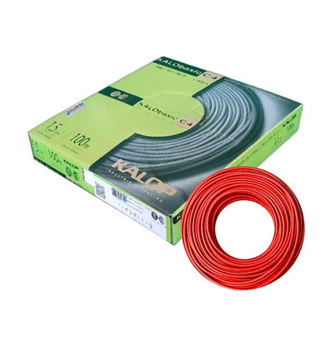 [KD20021] CABLE UNIPOLAR 1.5MM ROJO X100MTS ROJO CAT.4 - KALOP