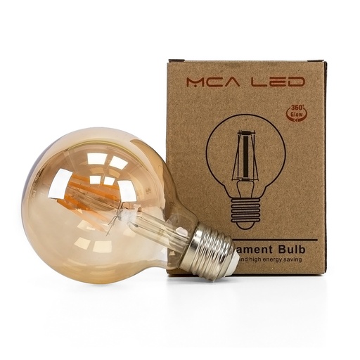 [MCA/VG806WA] LAMPARA FILAMENTO LED GLOBO AMBAR G80 E27 6W LUZ CALIDA - MCA