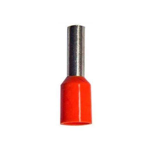 [TBC/TUB0100] TERMINAL PREAISLADO PUNTERA TUBULAR HUECA 1,00MM ROJO (Precio unit / bolsa x100) - TBCIN