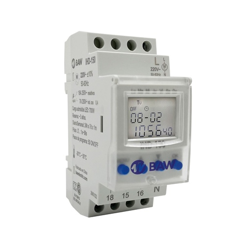 [IHD-150] TIMER RELOJ HORARIO DIGITAL 2 DIN 50 PROGRAMAS CON DISPLAY DIGITAL - BAW