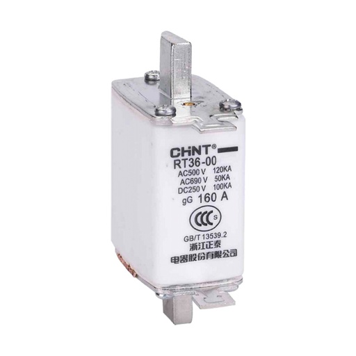 [RT36-0050AGG] FUSIBLE TIPO NH 00 - IN: 50A GG - ICC: 120KA 500VCA 100KA  250VCC - CHINT