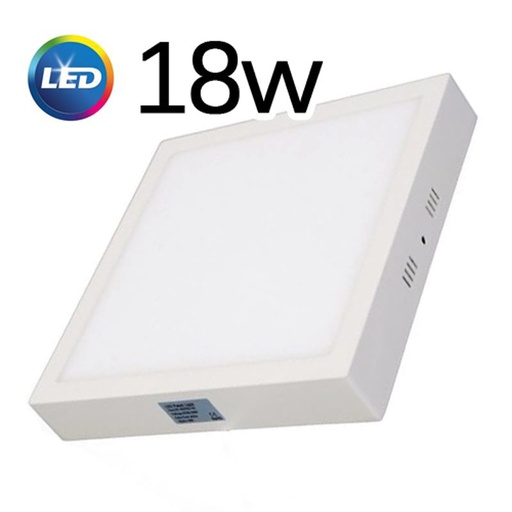 [911664] PLAFON LED APLICAR 18W CUADRADO LUZ CALIDA MARCO BLANCO  - SICA