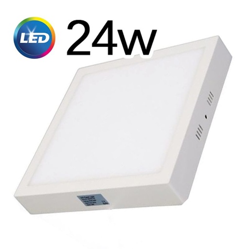 [911666] PLAFON LED APLICAR 24W CUADRADO LUZ CALIDA MARCO BLANCO  - SICA