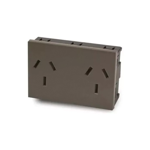 [CAM/ZC-7997] TOMA DOBLE BIPOLAR EASYFIT C/TIERRA 10A GRIS - CAMBRE