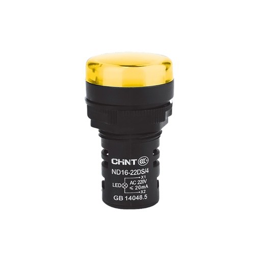 [ND16-22DS/4-230V-YEL] OJO DE BUEY 22 MM COLOR AMARILLO LED CAP 230V CORTO - CHINT