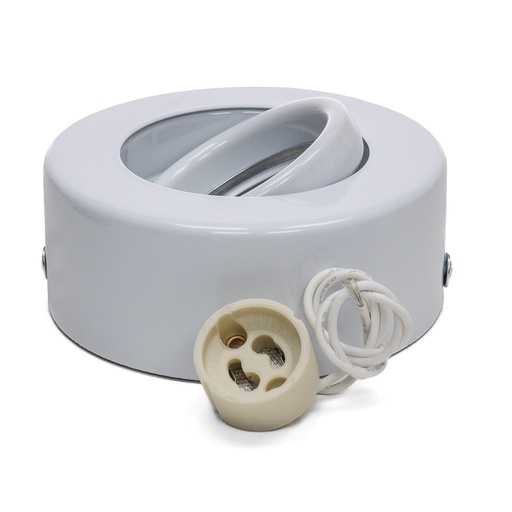 [SJ/6460-16] SPOT SEMI EMBUTIDO 1 LUZ REDONDO P/DICRO DIAMETRO 10,5CM X 4CM MOVIL BLANCO MICRO - SAN JUSTO