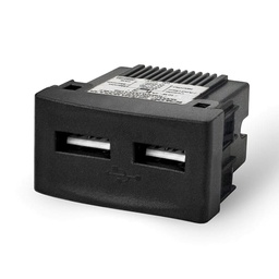 [KS40491] MODULO USB DOBLE C/BASTIDOR NEGRO  - KALOP