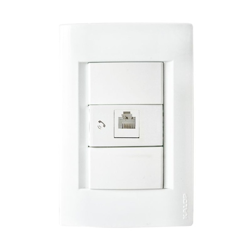 [KS40756] LLAVE ARMADA 1 TOMA TELEFONICO RJ11 TAPA CIVIL BLANCO - KALOP