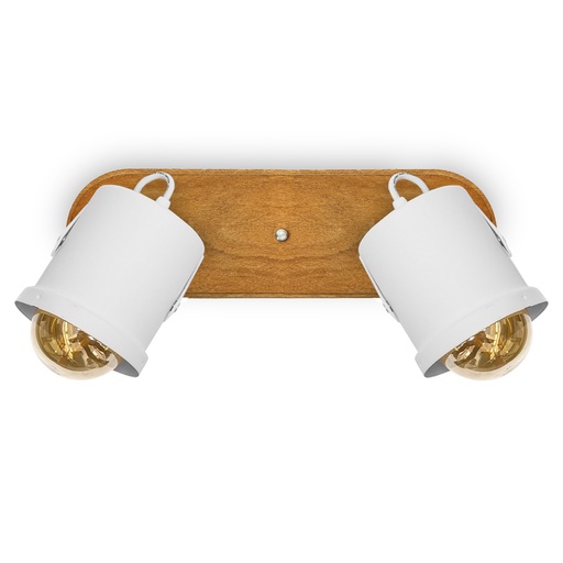 [TOK/2301-400-51] SPOT 2 TACHOS E27 CEDRO CON TACHOS BLANCOS - TOKIO