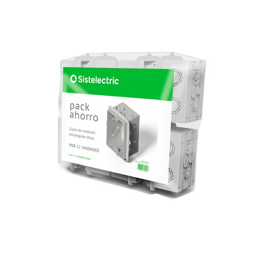 [GEN/02210PG-12] CAJA EMBUTIR RECTANGULAR CON OREJA PLASTICA PACK AHORRO X12 - GENROD