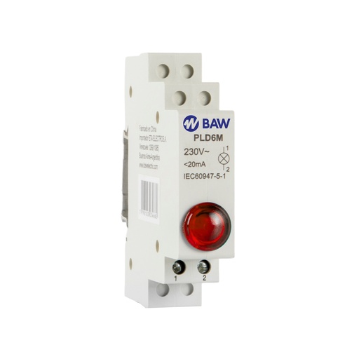 [PLD4M] PILOTO DE SEÑALIZACION LED 230VCA ROJO - BAW