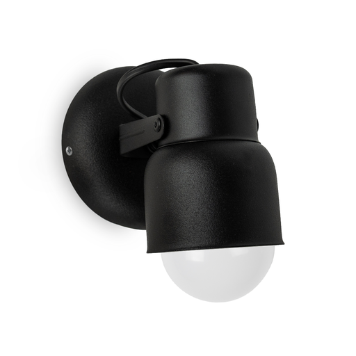[SJ/LR8100-02] APLIQUE DE PARED CARILO 1 LUZ BASE REDONDA E27 NEGRO - SAN JUSTO