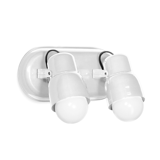 [SJ/LR8120-01] APLIQUE DE PARED CARILO 2 LUCES BASE OVALADA E27 BLANCO - SAN JUSTO