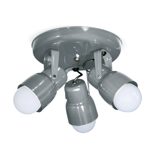 [SJ/LR8140-28] APLIQUE DE PARED/TECHO CARILO 3 LUCES BASE REDONDA E27 PLATEADO - SAN JUSTO