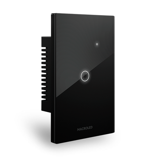 [ROMA-S-1CH-N] LLAVE DE LUZ SMART 1 PUNTO NEGRO ROMA - MACROLED