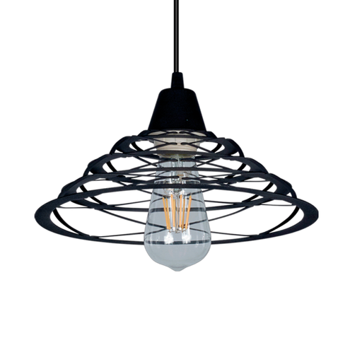 [C-185N/T] COLGANTE CHAPA YORK Ø 27CM E27 NEGRO TEXTURADO - FERROLUX