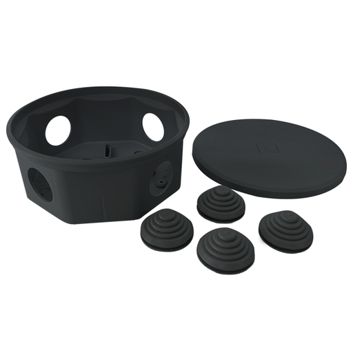 [KD02302] CAJA DE PASO OCTOGONAL GRANDE CON TAPA + AGUJEROS NEGRA - KALOP