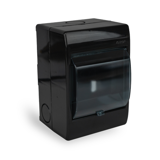 [KL02483T] CAJA PARA TERMICA 4 MODULOS DIN SOBREPONER NEGRA CON TAPA - KALOP