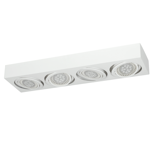 [P-491B/T] PLAFON RIMINI 4 X GZ-10 AR111 19,4X72,3CM ALTO 81MM BLANCO TEXTURADO - FERROLUX