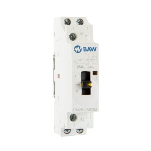 [CM25-AM20M] CONTACTOR MODULAR 1 DIN BIPOLAR 25A 230VCA - BAW