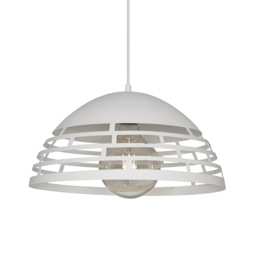 [C-1019/40/BT] COLGANTE CHAPA PARLA 42X23CM E27 BLANCO TEXTURADO - FERROLUX