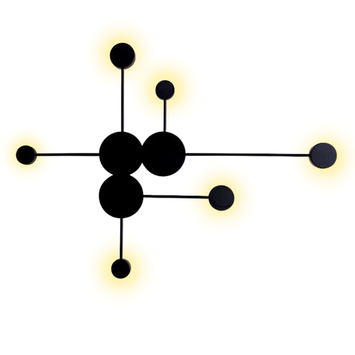 [19102] APLIQUE 6 LUCES LED 30W LUZ CALIDA ART NEGRO - 180 ILUMINACION