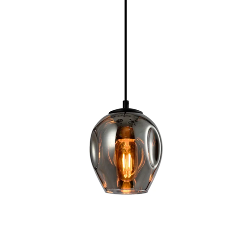 [19045/HU] COLGANTE CRISTAL E27 15X20CM ASTRID HUMO - 180 ILUMINACION