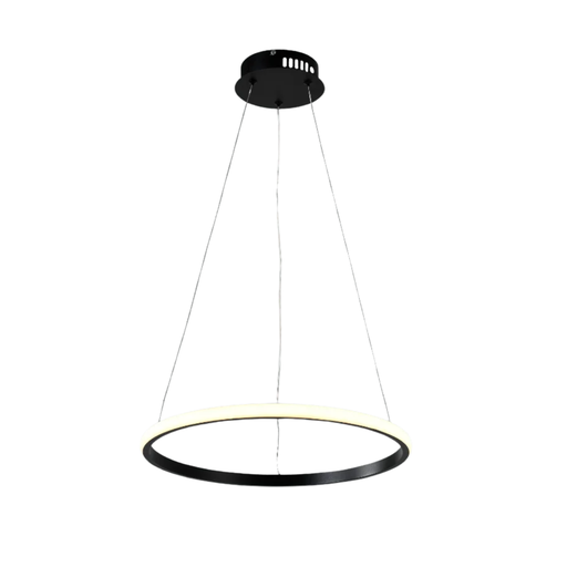 [19131/40/NE] COLGANTE LED 24W LUZ CALIDA 40CM SIMP M NEGRO - 180 ILUMINACION