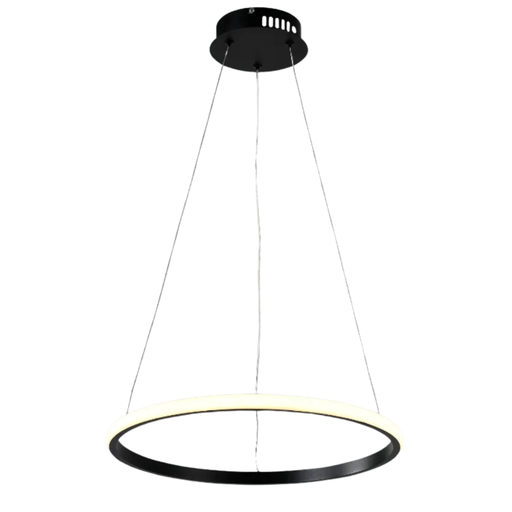 [19131/60/NE] COLGANTE LED 40W LUZ CALIDA 60CM SIMP L NEGRO - 180 ILUMINACION