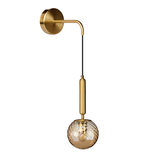 [15039/AM] APLIQUE DE PARED CRISTAL LED E27 DIAM 15CM BERTA AMBAR - 180 ILUMINACION