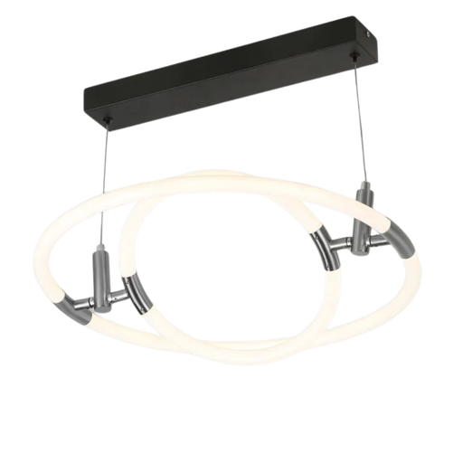 [18018] COLGANTE LED SMART 36W LUZ CALIDA DIMERIZABLE NEGRO Y CROMO HOOBS - 180 ILUMINACION
