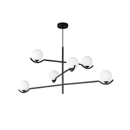 [19136] COLGANTE 6 LUCES G9 CON BRAZOS BIDIRECCIONALES SONG NEGRO - 180 ILUMINACION