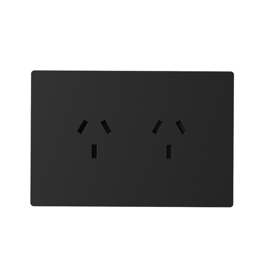 [MILAN-2TC-N] LLAVE DE LUZ ARMADA TOMADOBLE NEGRO MILAN BASTIDOR METALICO - MACROLED