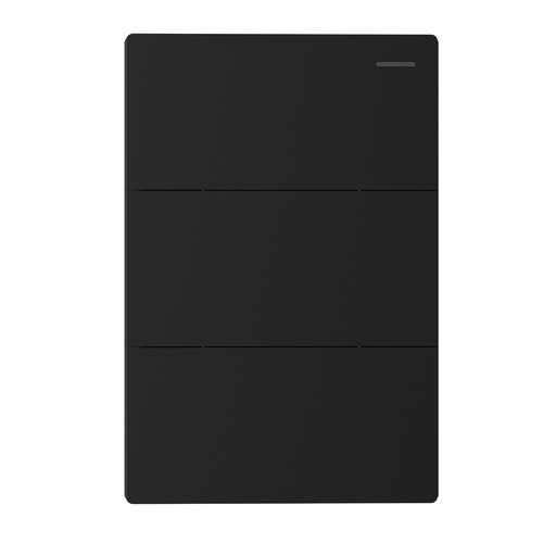 [MILAN-3CN-N] LLAVE DE LUZ ARMADA 3 PUNTOS NEGRO MILAN BASTIDOR METALICO - MACROLED