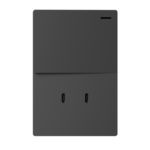 [MILAN-1CN-2USB-C-G] LLAVE DE LUZ ARMADA PUNTO Y 2 USB C GRIS MILAN BASTIDOR METALICO - MACROLED
