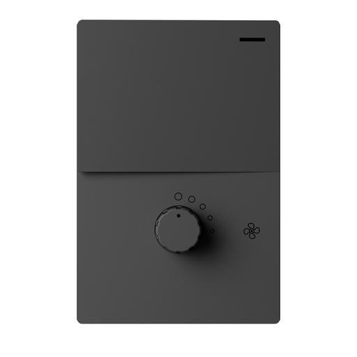 [MILAN-1CN-1V-N] LLAVE DE LUZ ARMADA PUNTO Y VARIADOR VENTILADOR NEGRO MILAN BASTIDOR METALICO - MACROLED