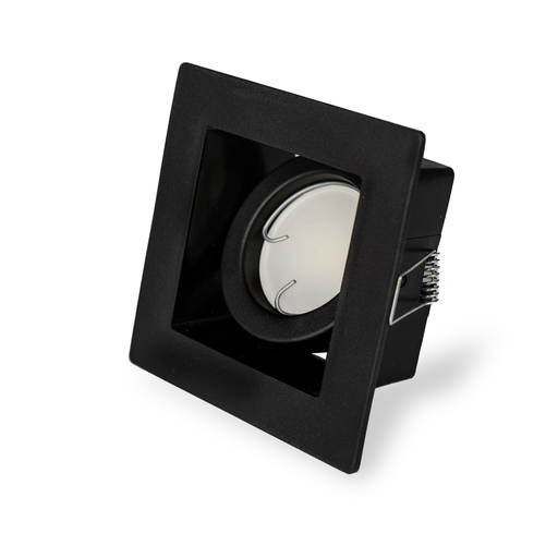 [SP-CU110/NG] SPOT EMBUTIR CUADRADO 11CM ANTIDESLUMBRANTE POLIMERO S/ZOC. NEGRO  -ECOSPOTS
