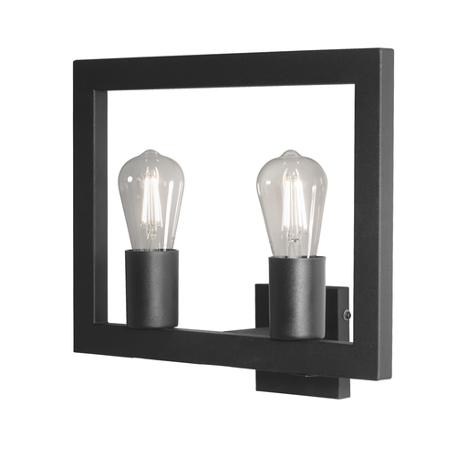 [AP-2011N/T] APLIQUE DE PARED CARTAGENA 2 LUCES E27 38,4X13,5X33CM NEGRO - FERROLUX