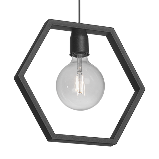 [C-112/35/NT] COLGANTE TARENTO 1 LUZ E27 35X31CM NEGRO - FERROLUX