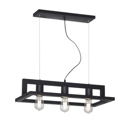 [C-311N/T] COLGANTE CARTAGENA 3 LUCES E27 60,2X30,3X13CM NEGRO - FERROLUX