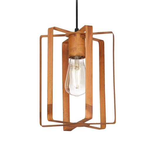 [SJ/CF1001-19] COLGANTE CILINDRO DE FLEJES ESQUEL MINI 1 LUZ E27 20,5X25CM OXIDO - SAN JUSTO