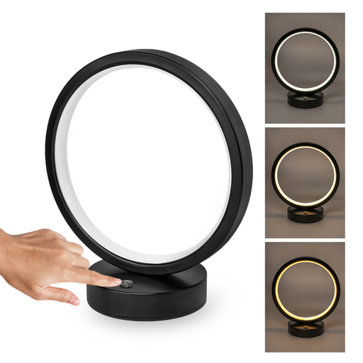 [PL/LCLM2-N] VELADOR TOUCH CIRCULAR LUZ DIA/NEUTRA/CALIDA NEGRO - PRACTILED