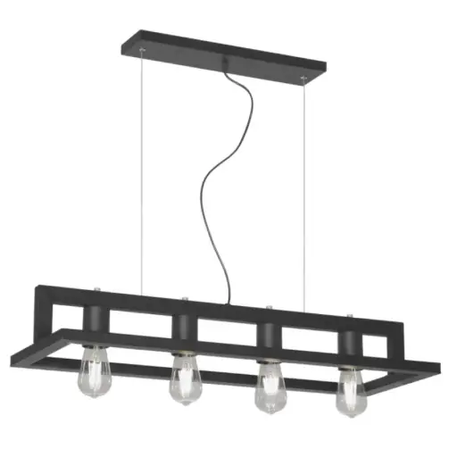 [C-411N/T] COLGANTE CARTAGENA 4 LUCES E27 78,2X30,3X13CM NEGRO - FERROLUX