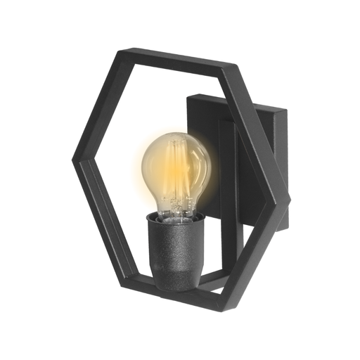 [AP-1312N/T] APLIQUE DE PARED TARENTO 1 LUZ E27 24,2X9X21,2CM NEGRO - FERROLUX
