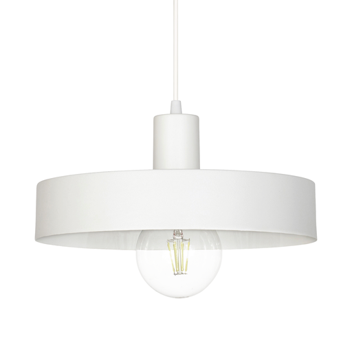 [C-138/30/BT] COLGANTE CHAPA CAGLIARI 1 LUZ E27 30X13,3CM BLANCO - FERROLUX