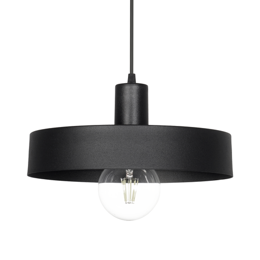 [C-138/30/NT] COLGANTE CHAPA CAGLIARI 1 LUZ E27 30X13,3CM NEGRO - FERROLUX