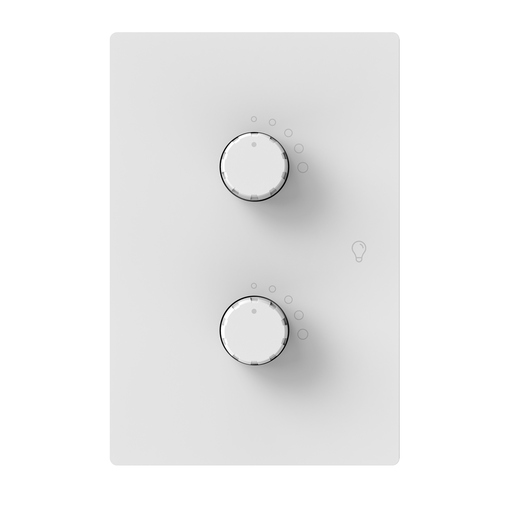 [MILAN-2D-B] LLAVE DE LUZ ARMADA DIMMER LED DOBLE BLANCO MILAN BASTIDOR METALICO - MACROLED